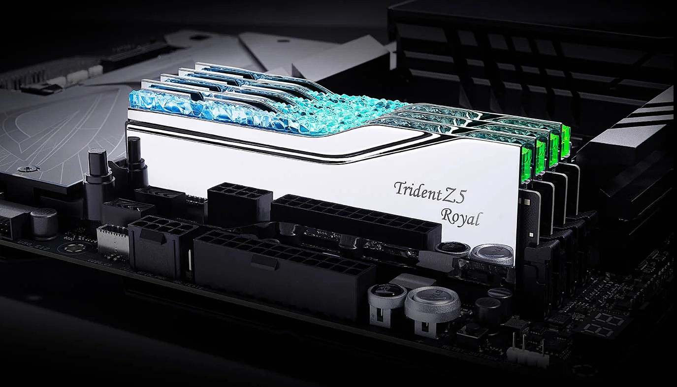 ذاكرة مكتبية G.SKILL Trident Z5 Royal RGB سعة 32GB (2x16GB) DDR5 6400 - فضي - Image 13