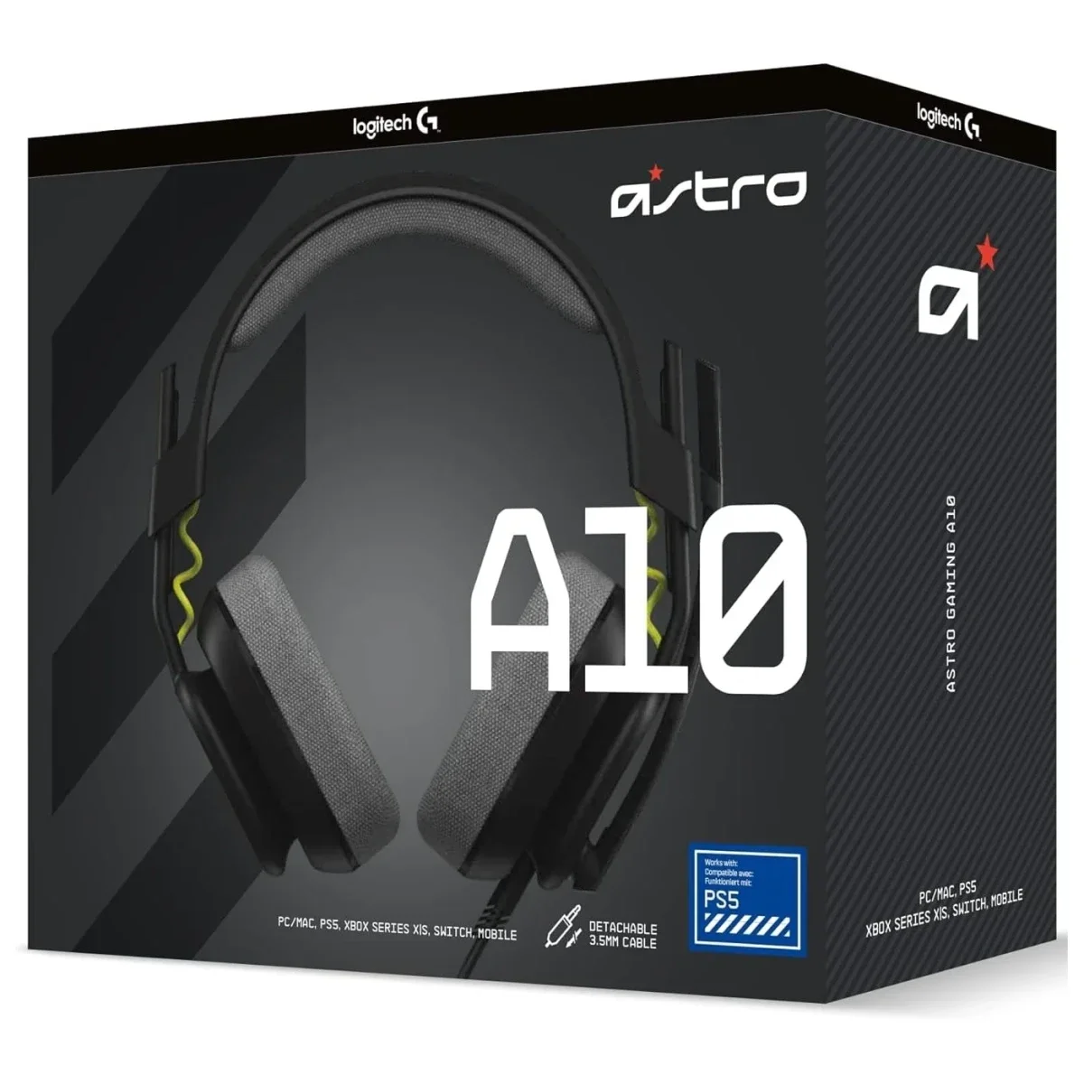 سماعة ألعاب Logitech ASTRO Gaming A10 Gen 2 سلكية فوق الأذن باللون الأسود - Thumbnail 5