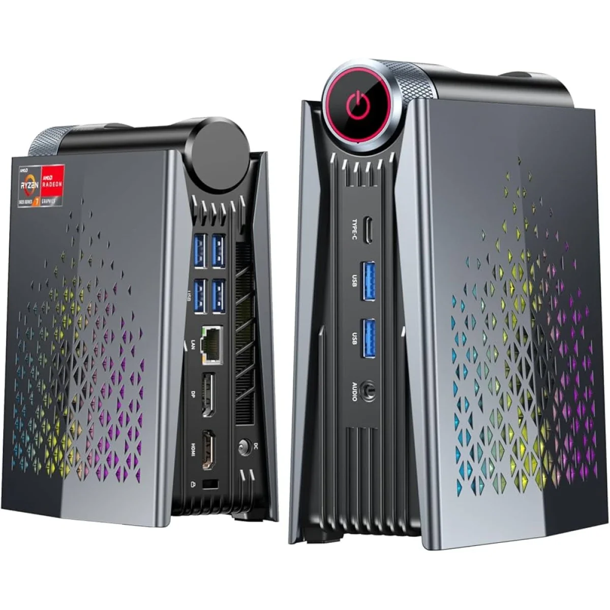 كمبيوتر صغير مكتبي للالعاب ACEMAGIC S3A Barebone بمعالج AMD Ryzen 9 7940HS ورسوميات Radeon 780M لون اسود