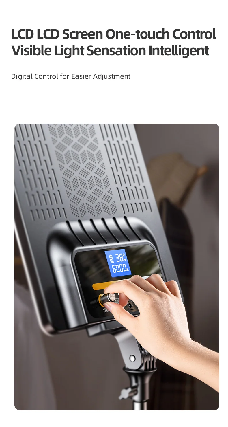 إضاءة لوحة RGB RTAKO AR-GTB-P300TS مقاس 19 إنش بشاشة رقمية بدون حامل - Image 20