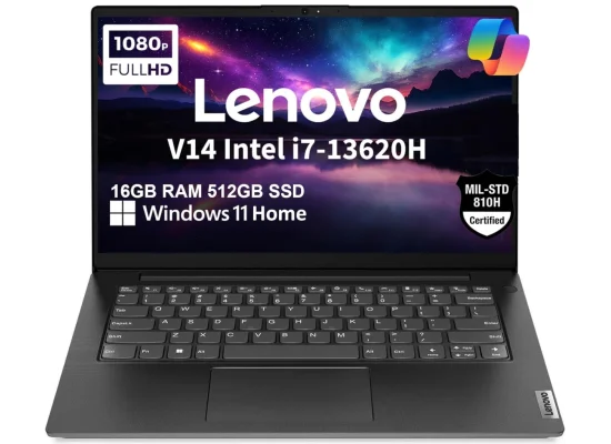 Lenovo V14 Gen 4 Laptop, Intel Core i7-13620H, 16GB DDR4, 512GB SSD, 14-inch FHD, Windows 11 Home - Thumbnail 8