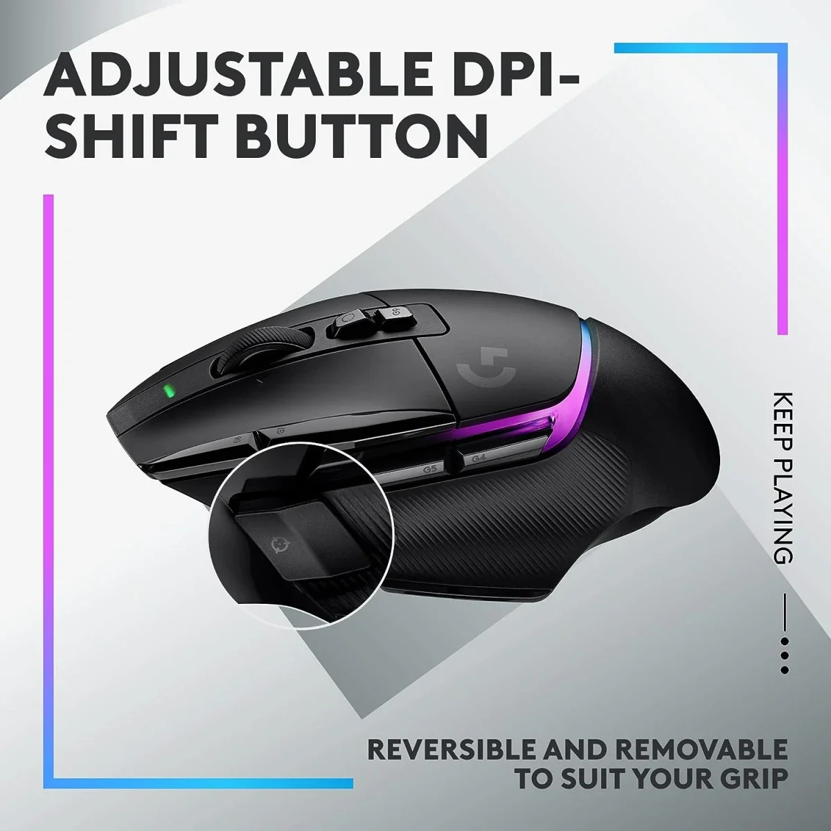 ماوس ألعاب Logitech G502 X PLUS لاسلكي بمستشعر HERO 25K، أسود - Thumbnail 7