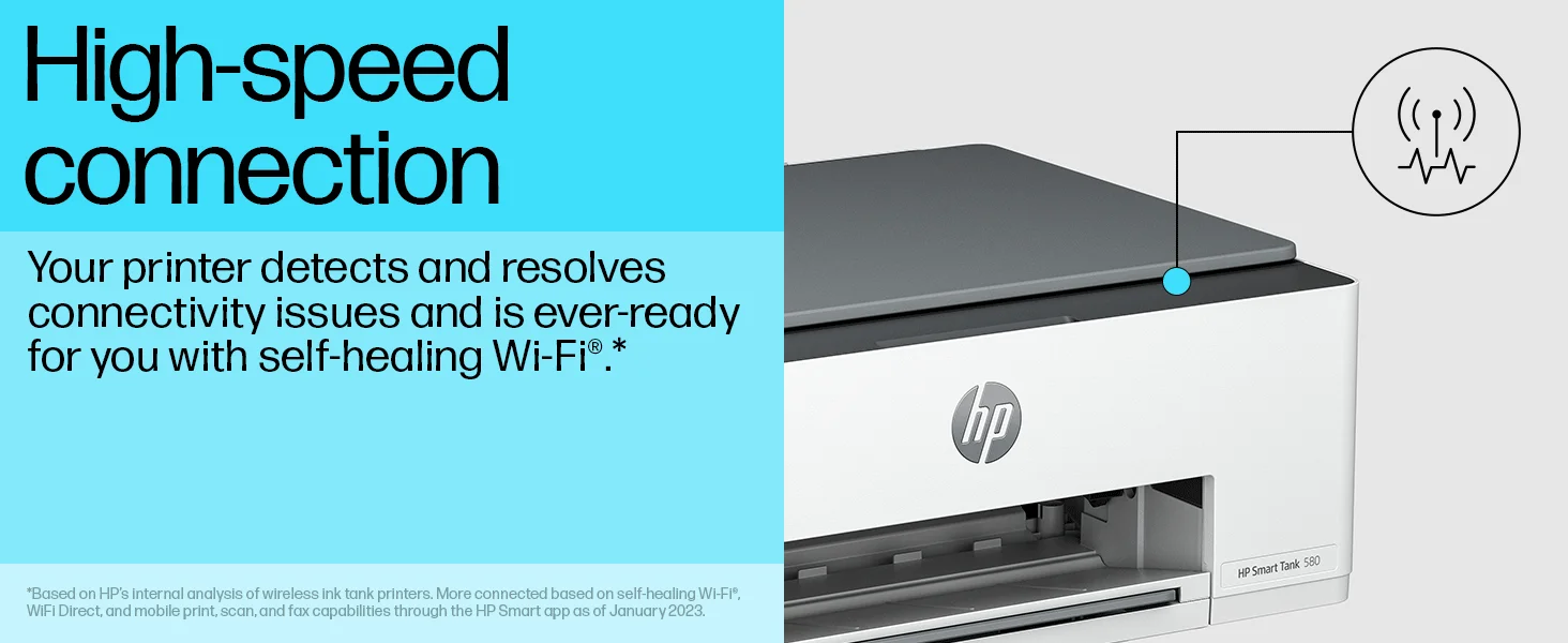 طابعة HP Smart Tank 580 متعددة الوظائف بخزان حبر لاسلكية ملونة - Image 16