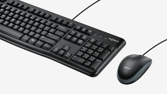 Logitech MK120 Wired USB Keyboard and Mouse Combo Arabic/English - Black - Thumbnail 8