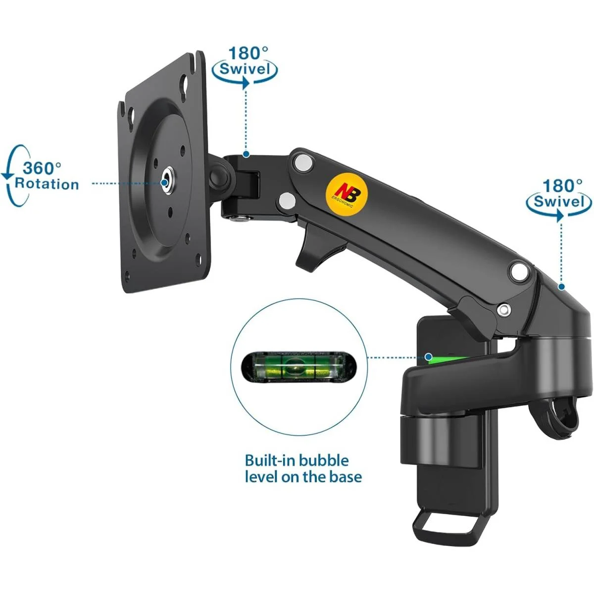North Bayou F150 Full Motion Wall Mount for 17-35 Inch Monitors, 6.6-26.4 lb - Image 4