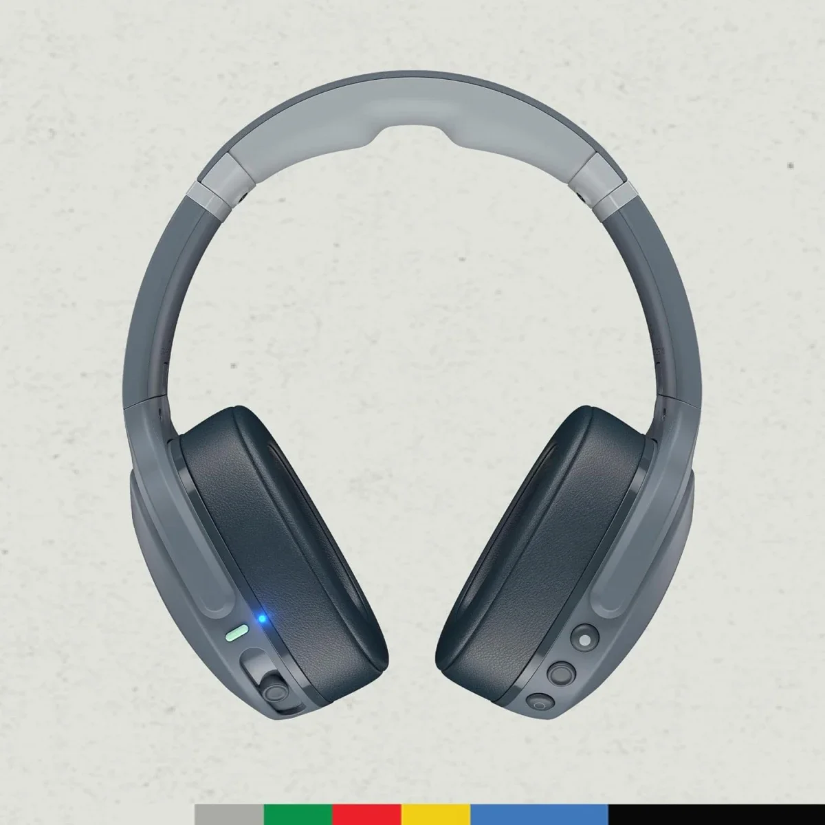 سماعات رأس Skullcandy Crusher Evo لاسلكية بتقنية Bluetooth فوق الأذن وباس حسي وبطارية حتى 40 ساعة - Chill Grey - Thumbnail 2
