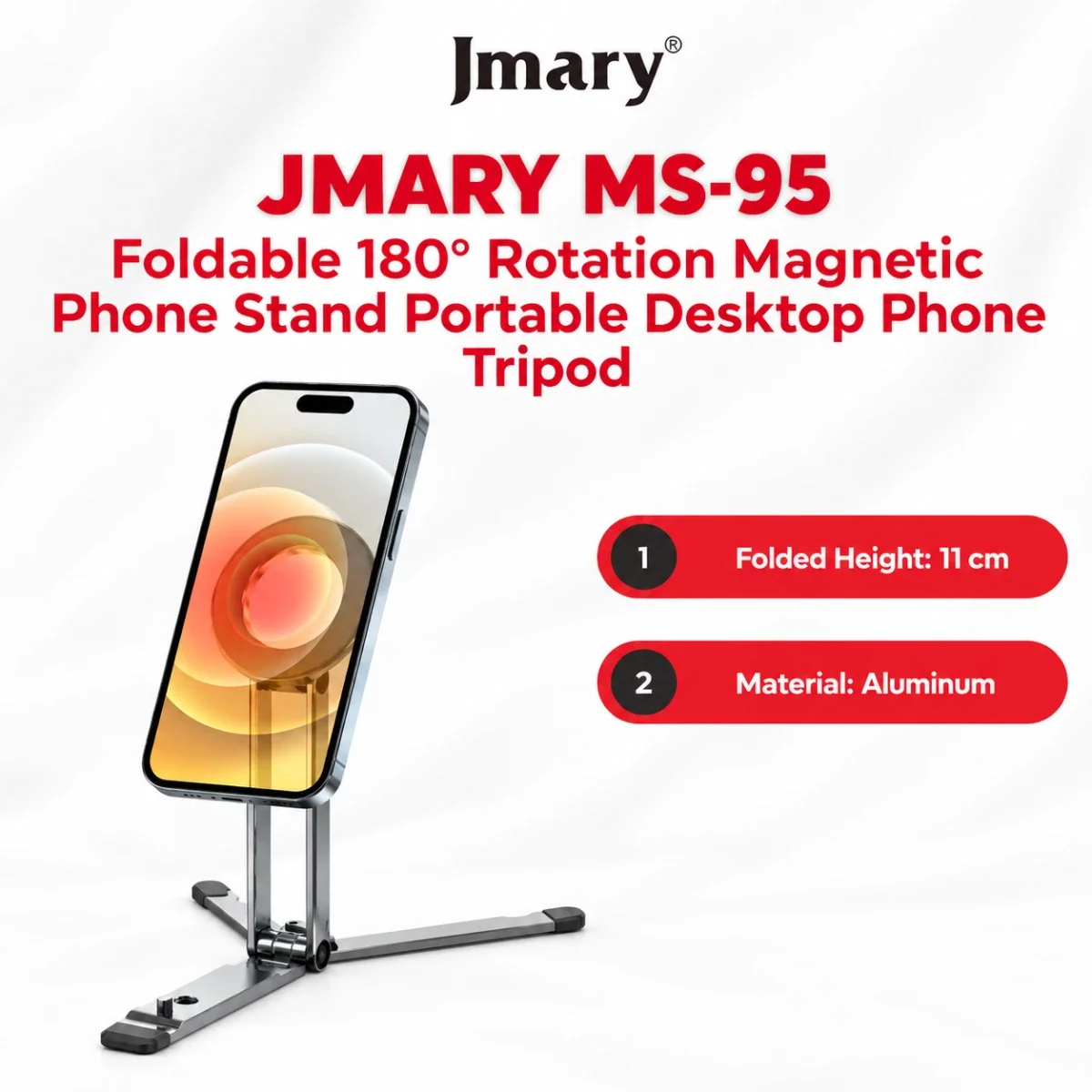 حامل جوال مغناطيسي Jmary MS-95 قابل للطي بزاوية 180° - Image 2