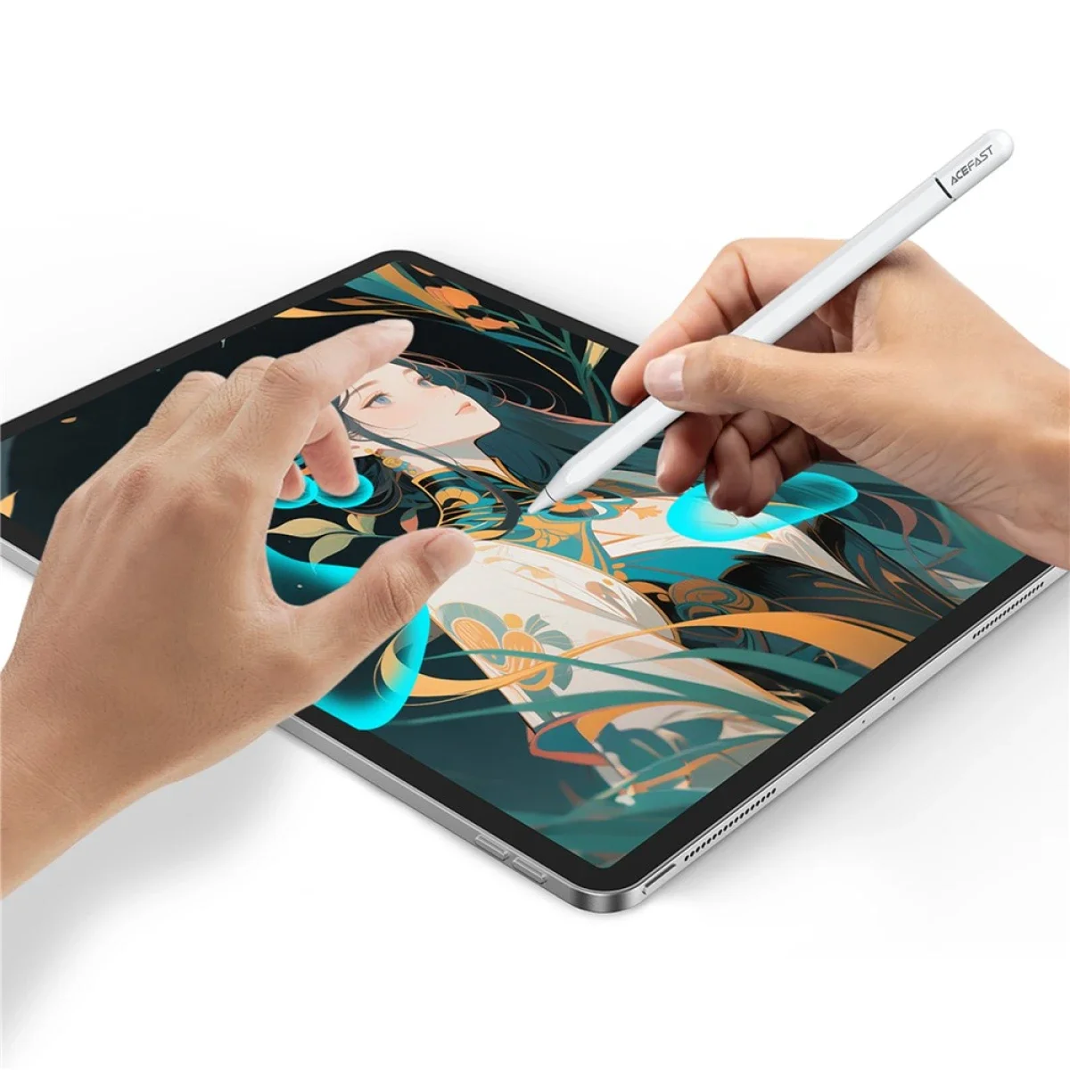 قلم ستايلس سعوي ACEFAST V3 لجهاز iPad مع شحن لاسلكي مغناطيسي، أبيض - Thumbnail 7