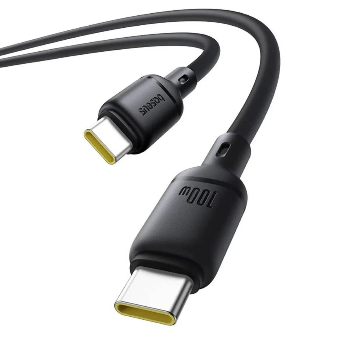 كابل شحن سريع Baseus P10377704113-01 Silky Series من USB-C إلى USB-C بقوة 100W، 2 متر، أسود - Image 3