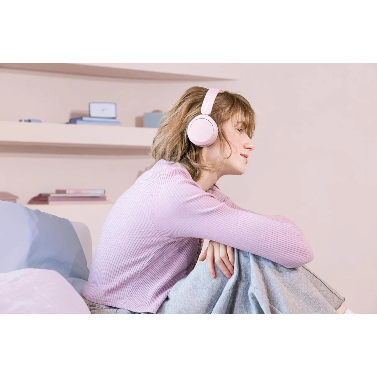 سماعات رأس Sony WH-CH520 لاسلكية بتقنية Bluetooth 5.2 - وردي - Image 6
