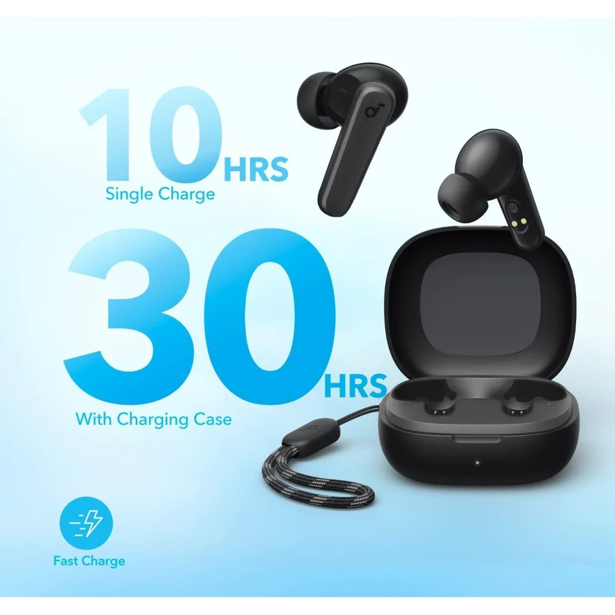 Anker Soundcore R50i True Wireless Earbuds, Bluetooth 5.3, 10mm Drivers, 30H Playtime, Black - Image 4
