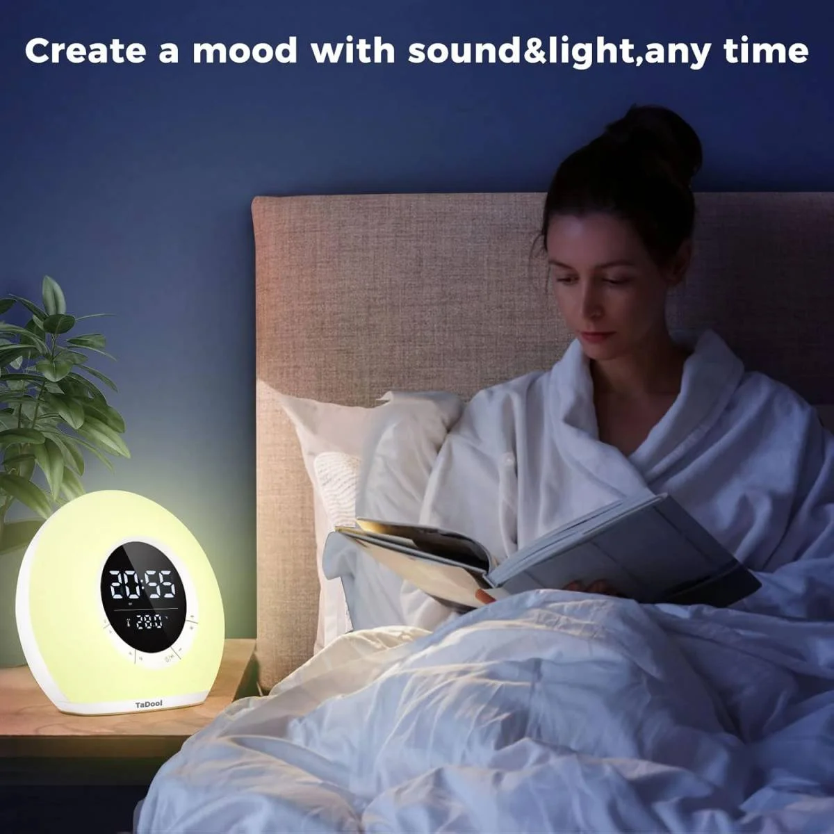 Sunrise Alarm Clock Wake-Up Light with 11-Color Lamp & Bluetooth Speaker - Image 6
