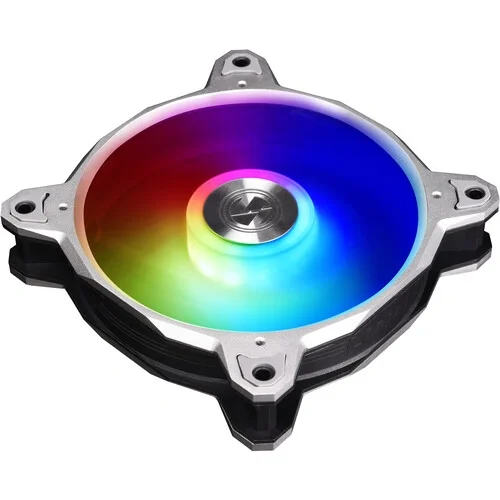 ثلاثة مراوح تبريد ألمنيوم بإطار فضي مع اضاءة LIAN LI ARGB LED - Image 2