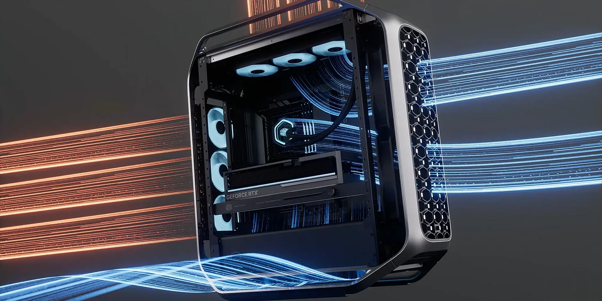 هيكل كمبيوتر Full Tower Cooler Master Cosmos Alpha مع FreeForm 2.0 ودعم كرت شاشة 400 مم وراديتر 420 مم وUSB-C بسرعة 20Gbps - Image 8