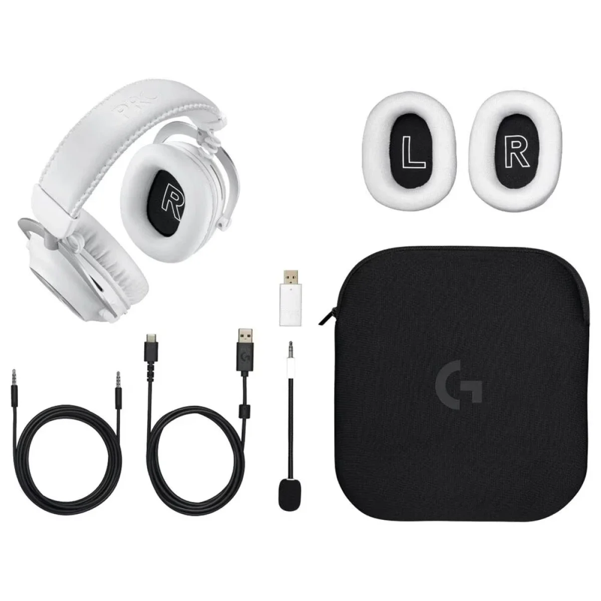 سماعة ألعاب Logitech G PRO X 2 LIGHTSPEED لاسلكية مع ميكروفون قابل للفصل - أبيض - Thumbnail 6