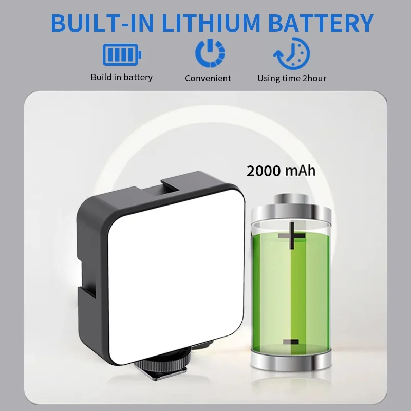 إضاءة فيديو LED صغيرة قابلة لإعادة الشحن Jmary FM-59R بقدرة 5 واط وبطارية 2000mAh - Thumbnail 3