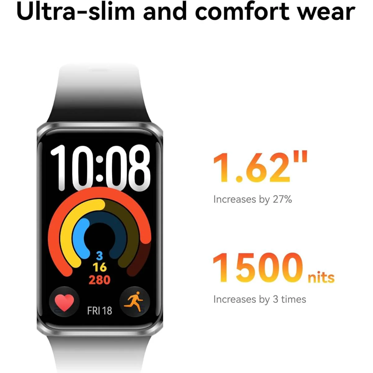 HUAWEI Band 11 Aluminium Fitness Tracker, 1.64-Inch AMOLED, 5 ATM, 14-Day Battery, Beige - Thumbnail 2