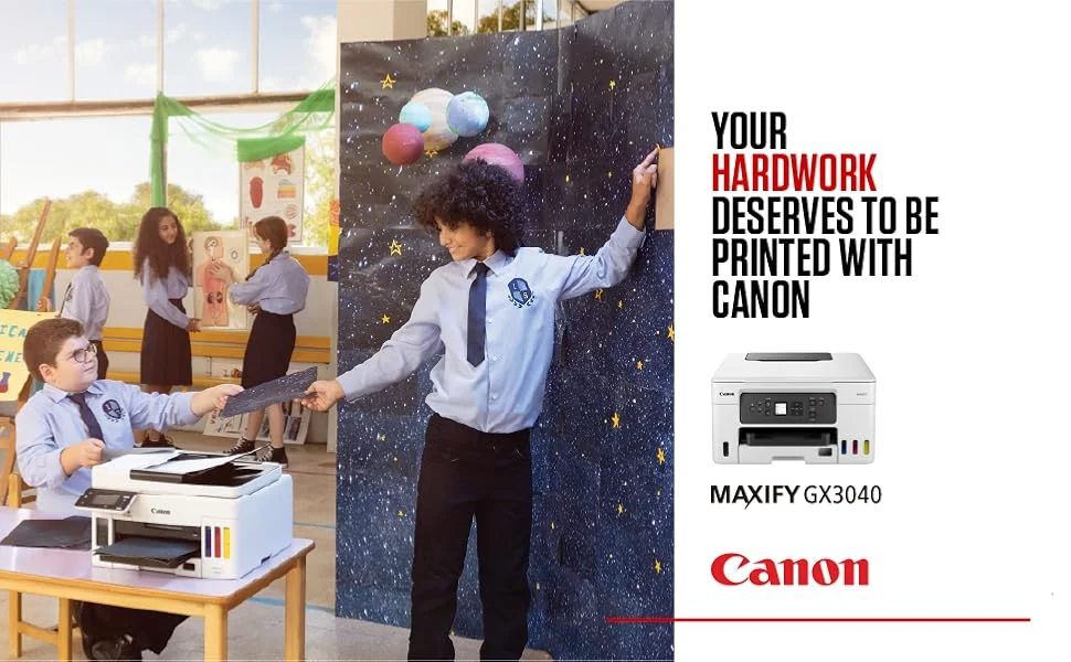 طابعة Canon MAXIFY GX3040 لاسلكية 3 في 1 بخزان حبر قابل لإعادة التعبئة - أبيض - Thumbnail 8