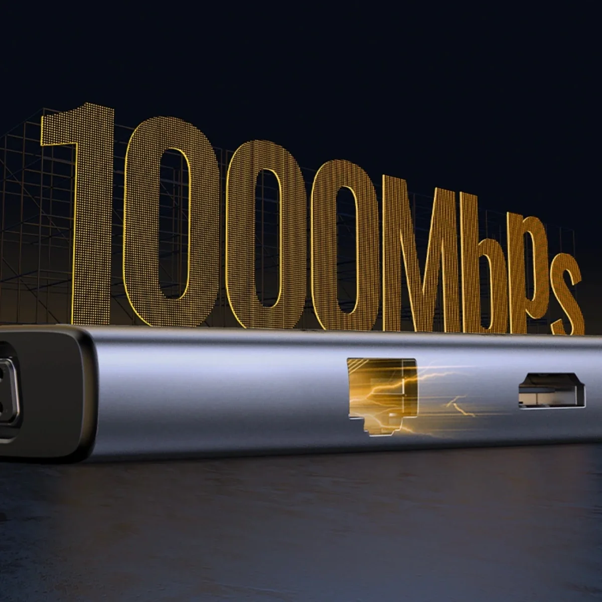 محول USB-C ‏9 في 1 Ugreen CM498 مع 3 منافذ USB-A 3.0 وHDMI وVGA وRJ45 وقارئ SD/TF وشحن PD 100W - Gray - Thumbnail 5
