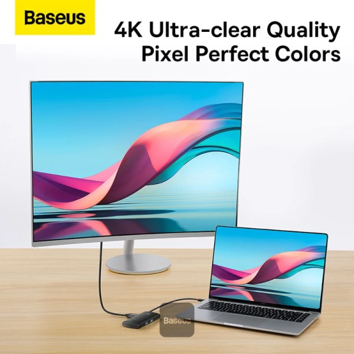 محطة إرساء وموزع Type-C Baseus Lite Series 6 منافذ HDMI وUSB 3.0 وPD وSD/TF باللون الأسود - Image 9