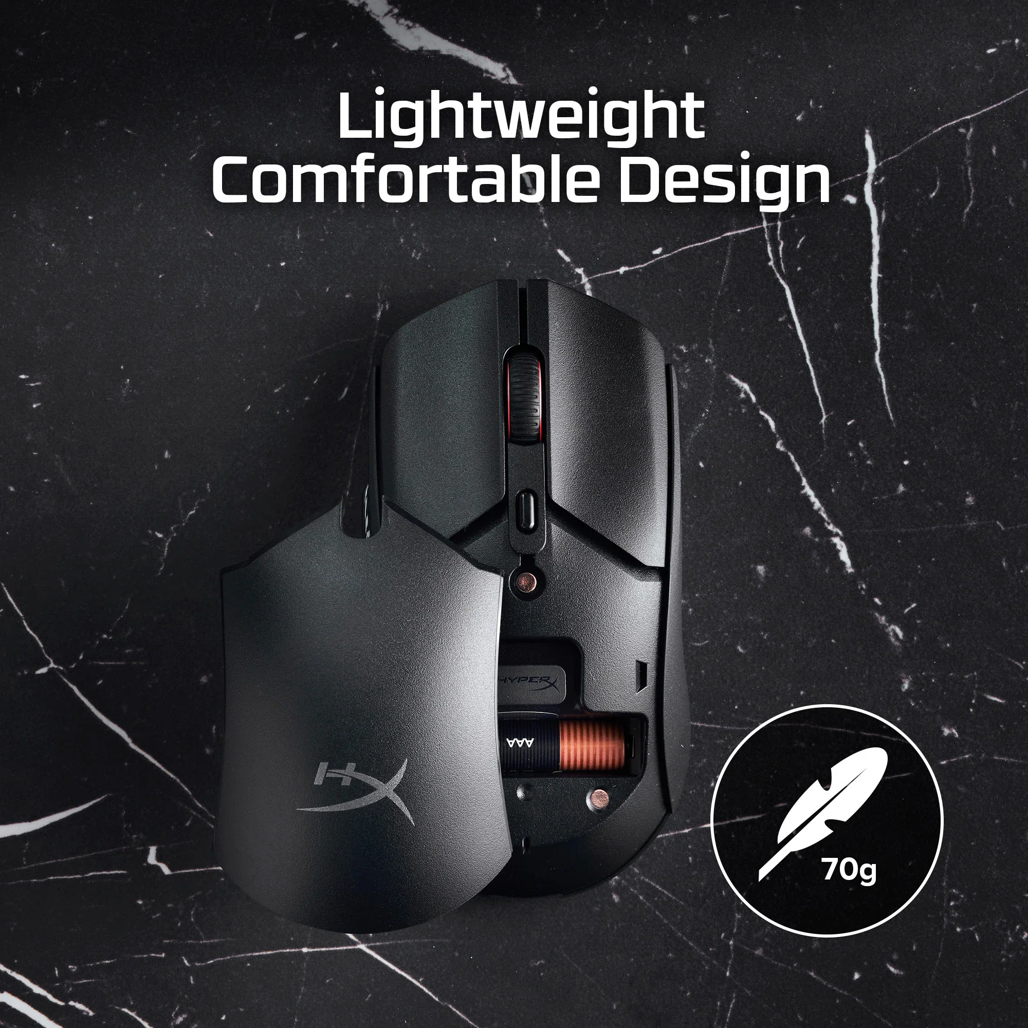 ماوس ألعاب Hyper X Pulsefire Haste 2 Core Wireless أسود – 8R2E7AA - Image 4