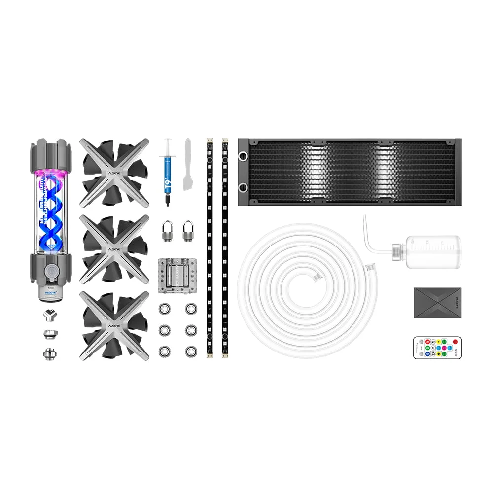 طقم تبريد سائل ALSEYE X360 DIY Xtreme بمراوح 120 مم ورديتر 360 مم وRGB - Image 2