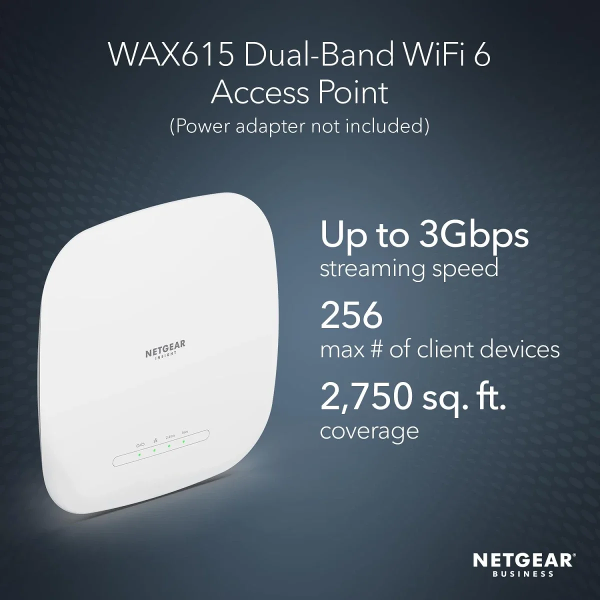 نقطة وصول لاسلكية سحابية مُدارة NETGEAR WAX615 Wi‑Fi 6 ثنائي النطاق AX3000 - Image 2