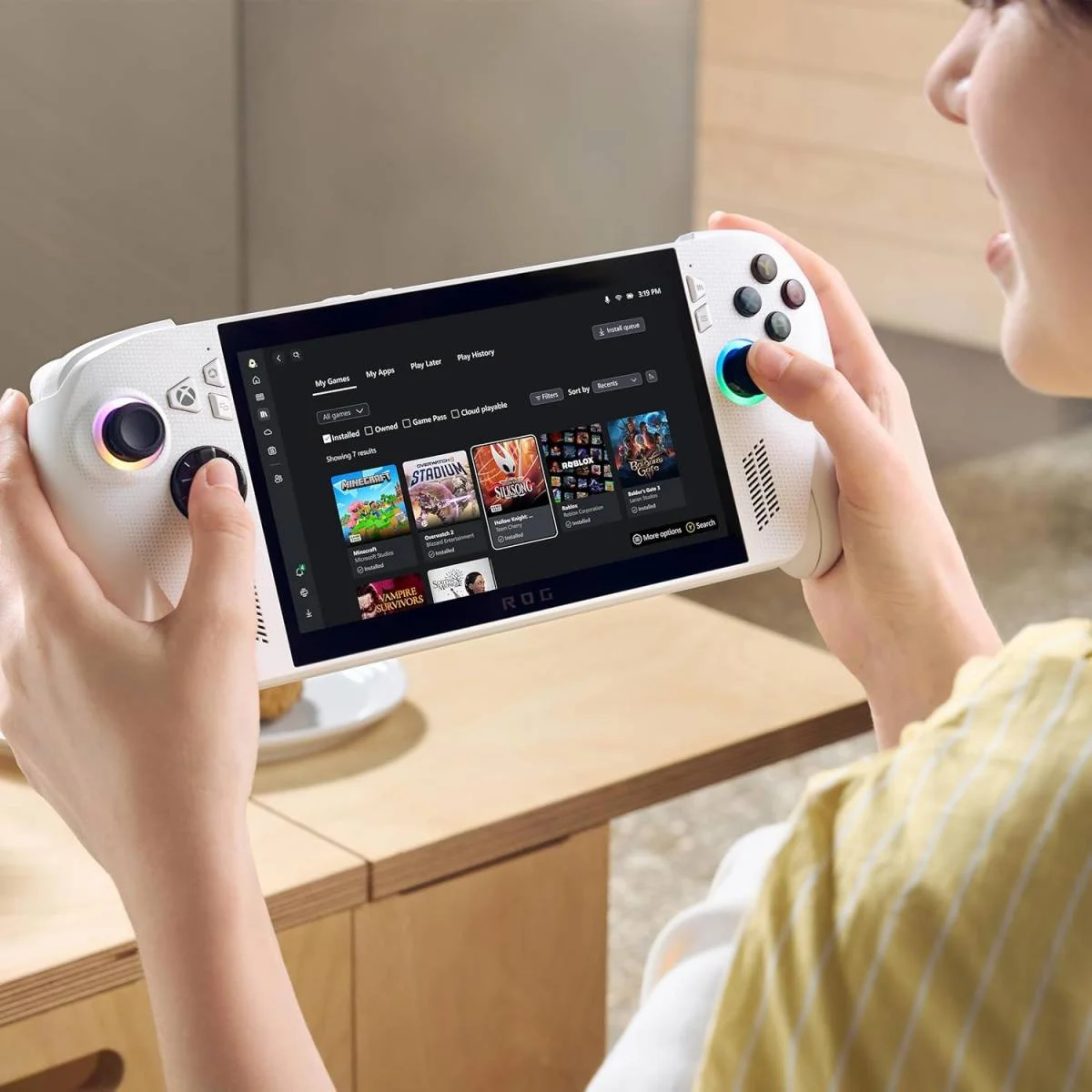 جهاز ألعاب محمول Asus ROG Xbox Ally RC73YA-NH004W بشاشة لمس 7 إنش FHD 120Hz، Ryzen Z2 A، رام 16GB، SSD 512GB، أبيض - Image 5