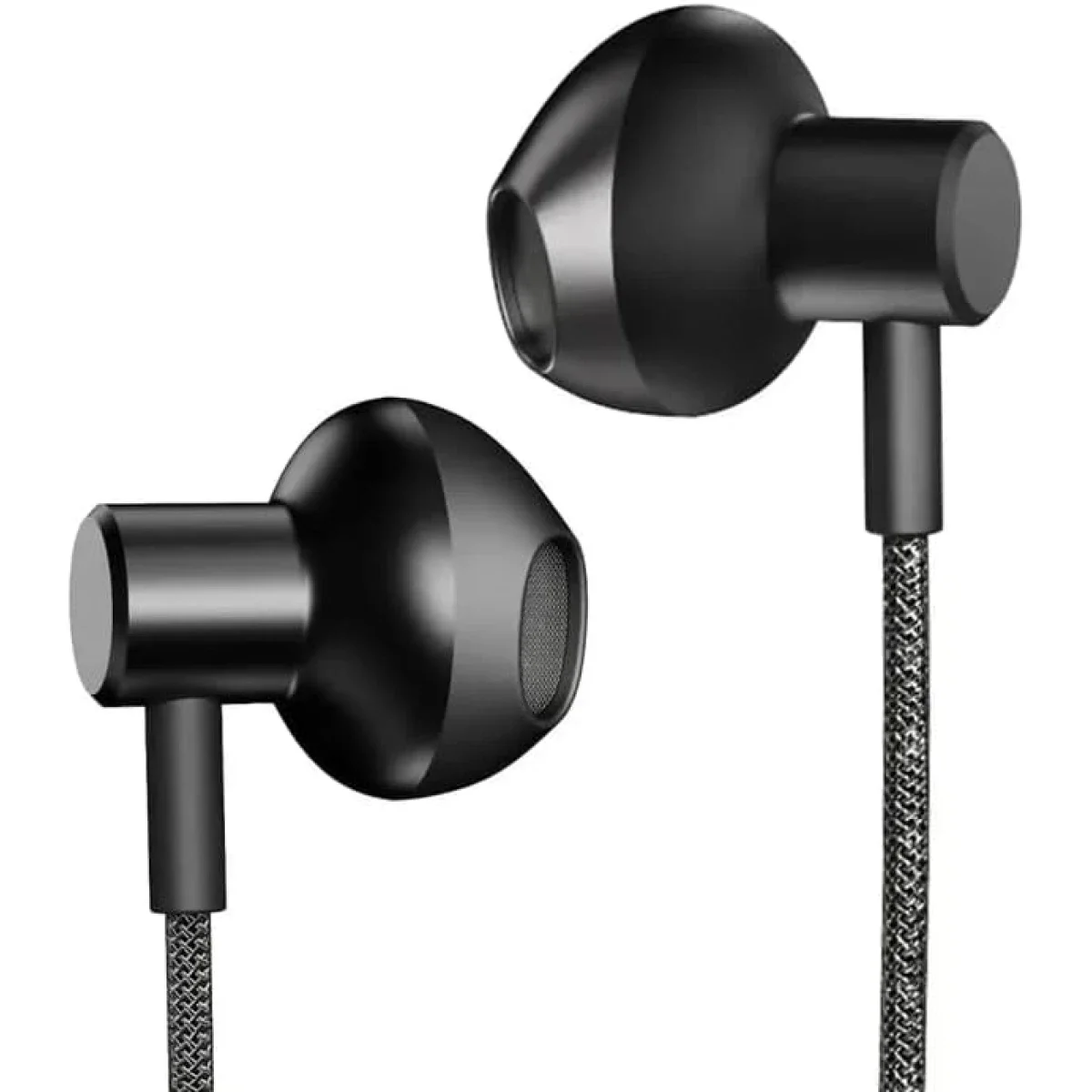 سماعات أذن HiFuture MI5 سلكية USB-C شبه داخل الأذن مع ميكروفون وصوت عالي الدقة، أسود
