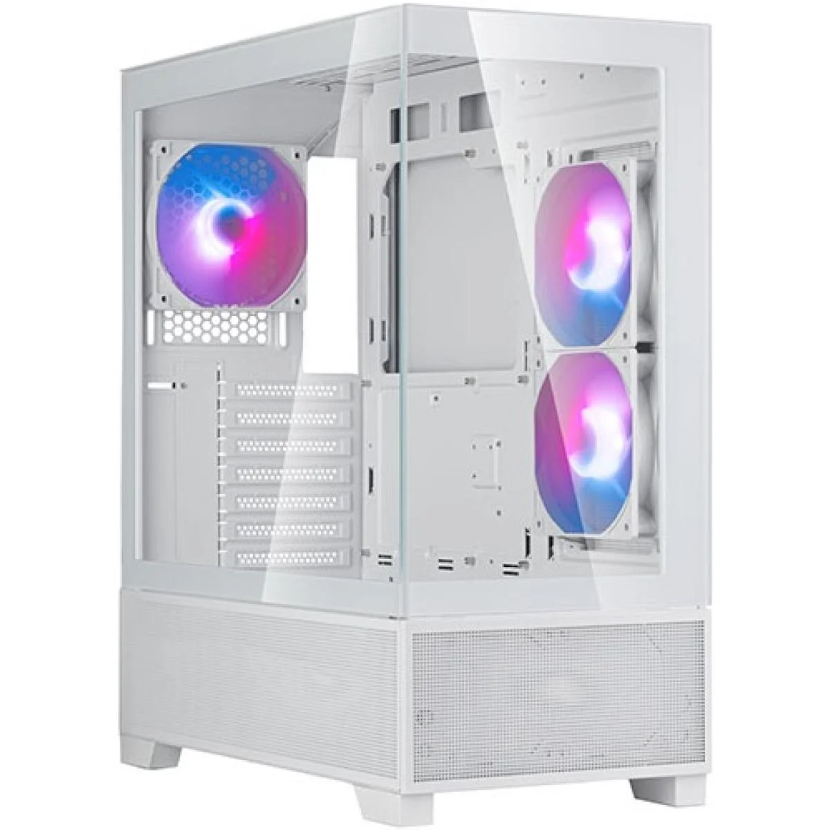 SilverStone Lucid 05 White ARGB ATX Mid-Tower Gaming Case with 270° Panoramic Glass