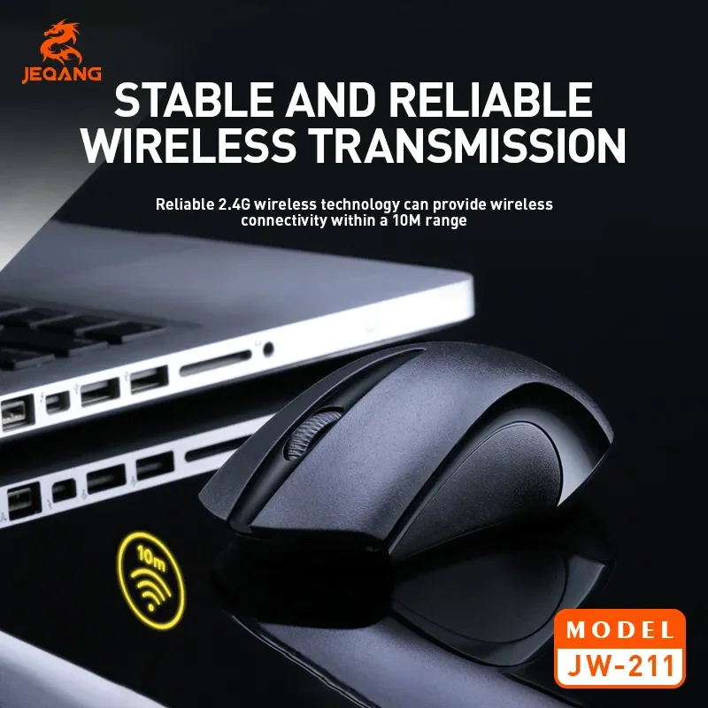 ماوس Jeqang JW-211 بصري صغير ومحمول 3D، لاسلكي 2.4G مع USB، توصيل وتشغيل وبطارية للاستخدام المكتبي - Image 6