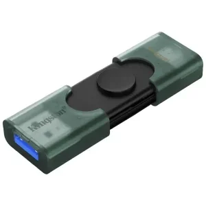 فلاش ميموري Kingston DataTraveler Duo DTDEG2/128GB سعة 128GB بمنافذ USB-A/C وأغطية منزلقة - Image 3