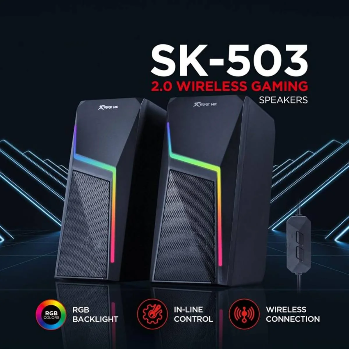 سماعات ألعاب Xtrike Me SK-503 Dream My Life ستيريو بإضاءة خلفية، أسود - Thumbnail 2