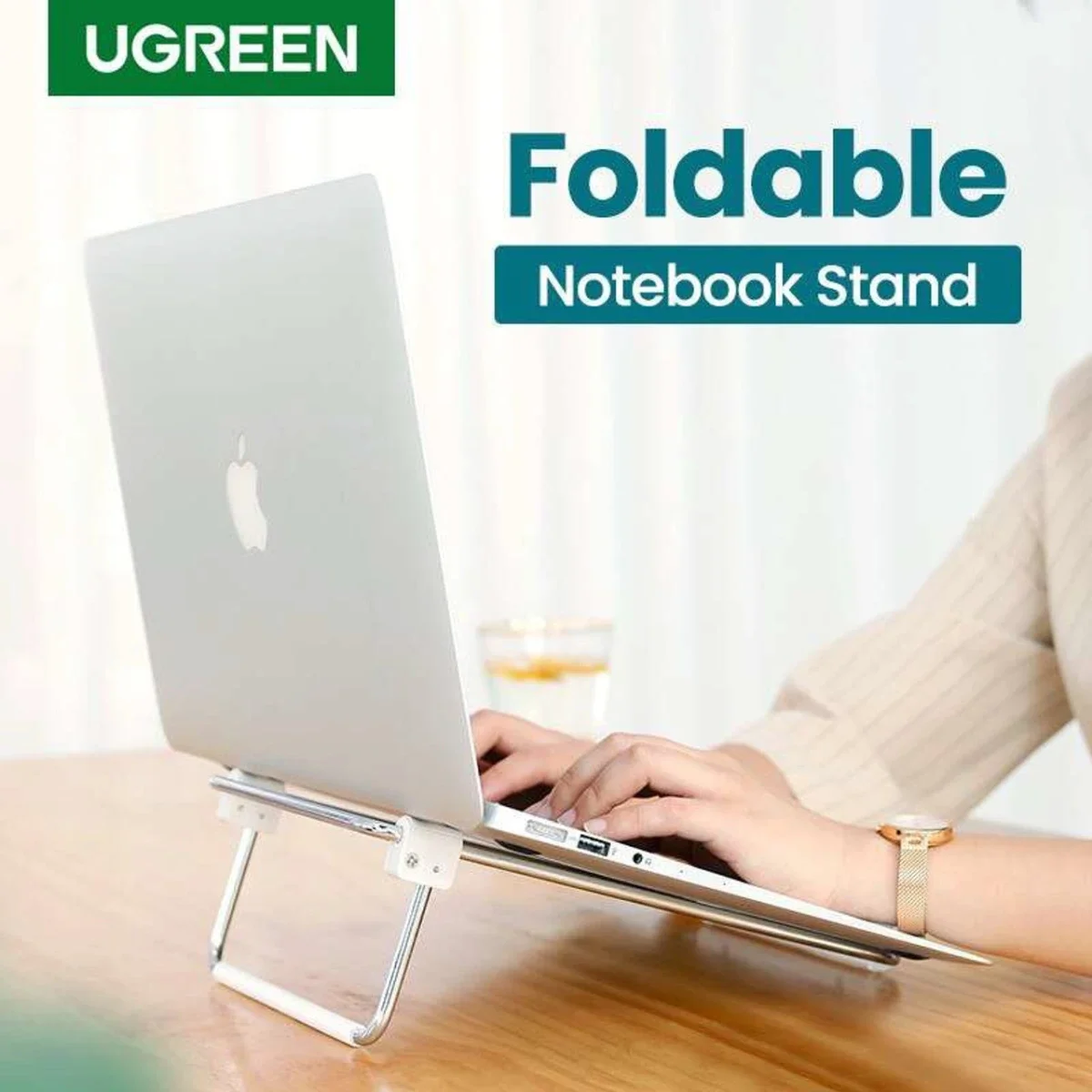 حامل لابتوب Ugreen 80348 قابل للتعديل ومحمول - فضي - Thumbnail 3