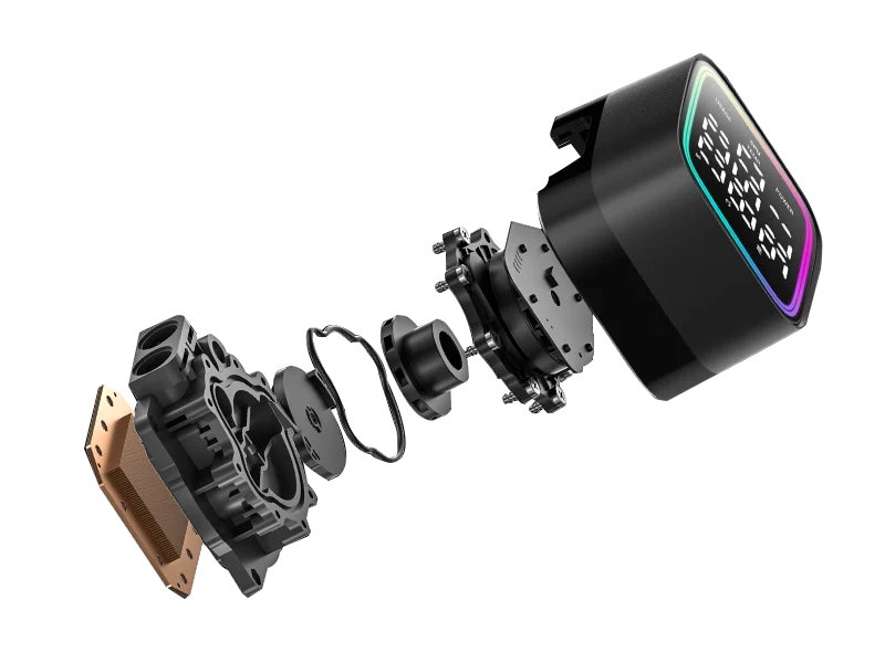 مبرد سائل للمعالج DeepCool LD240 مقاس 240mm AIO مع مضخة الجيل الخامس بسرعة 3400 RPM وإضاءة ARGB وشاشة حالة المعالج الفورية - Thumbnail 8