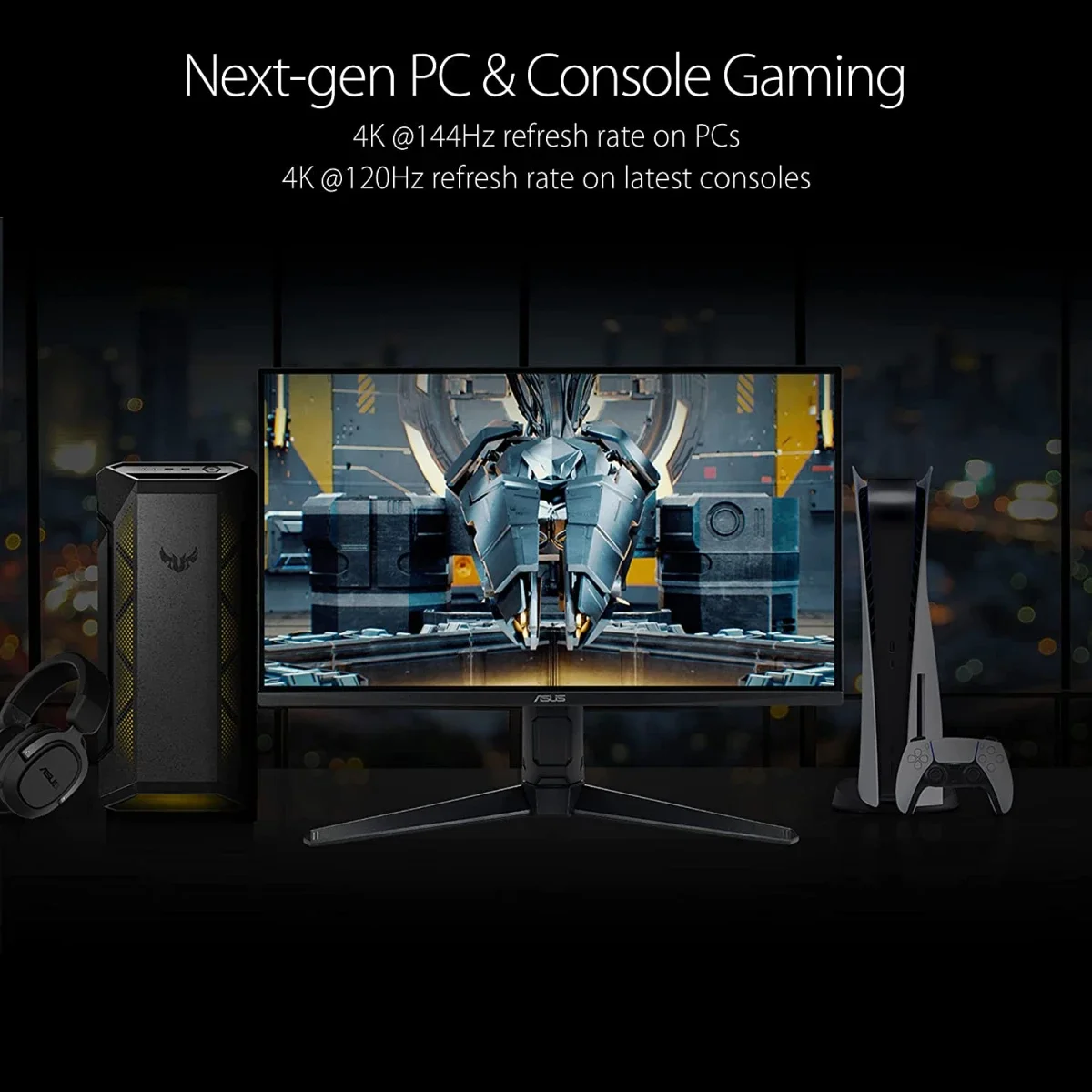 شاشة ألعاب Asus VG28UQL1A مقاس 28 إنش 4K UHD بتردد 144Hz ولوحة Fast IPS - Thumbnail 3