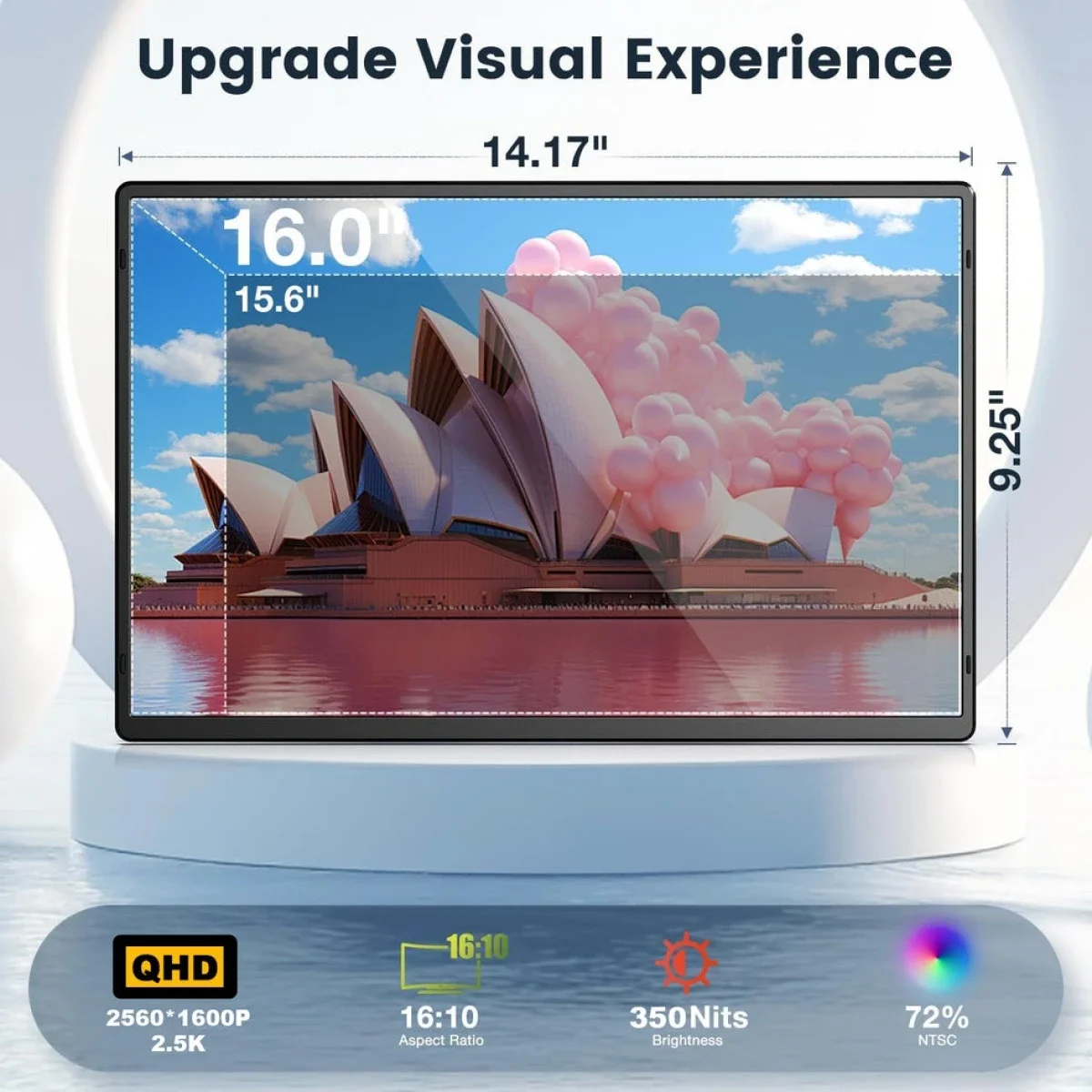 شاشة محمولة V2COM N3 Pro 16 إنش IPS بدقة 2.5K QHD مع سماعات - Thumbnail 3