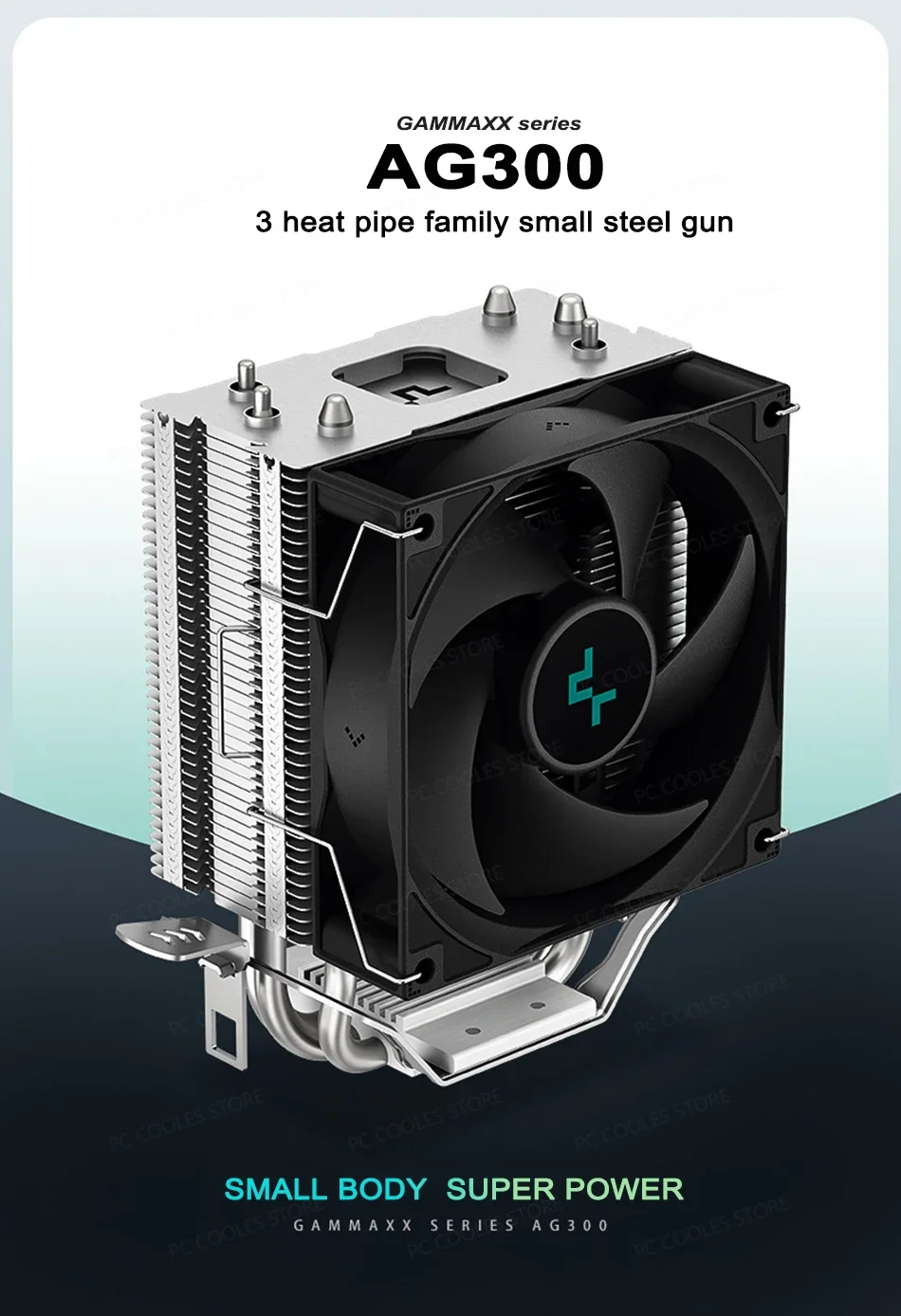 DeepCool GAMMAXX AG300 CPU Air Cooler with 3 Heatpipes and PWM Fan for Intel & AMD - Image 6