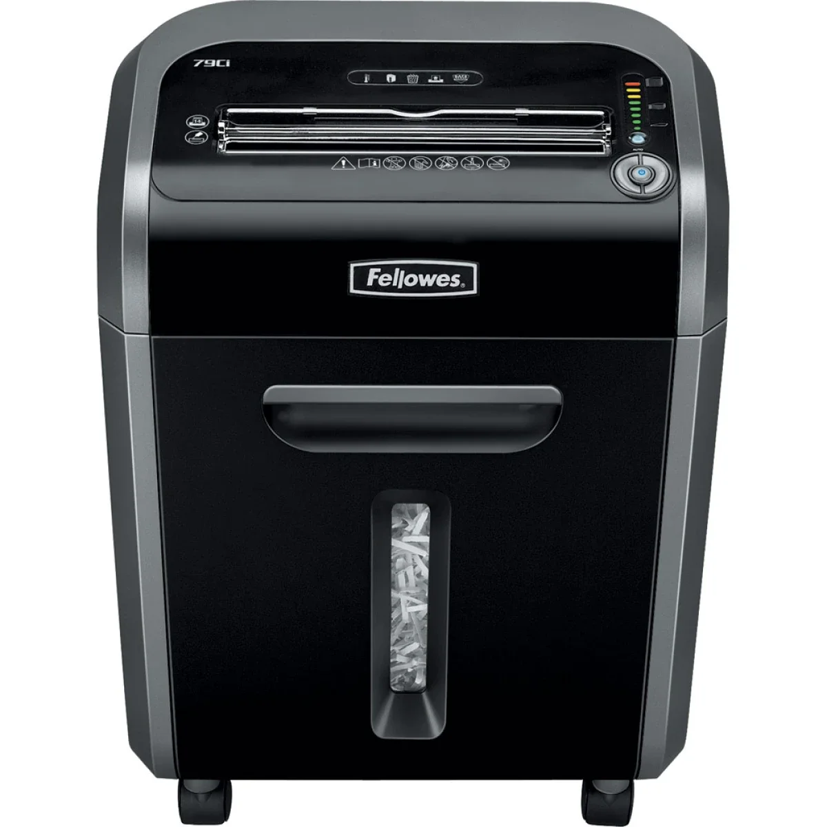 آلة تمزيق مستندات Fellowes Powershred 79Ci بقص متقاطع، سعة 16 ورقة، أسود/فضي داكن