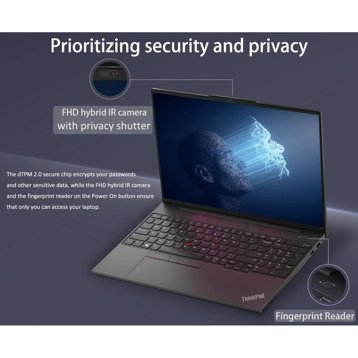 لابتوب Lenovo ThinkPad Edge E16 Gen 3 16 إنش AMD Ryzen 7 250 رام 16GB SSD سعة 1TB - Image 2