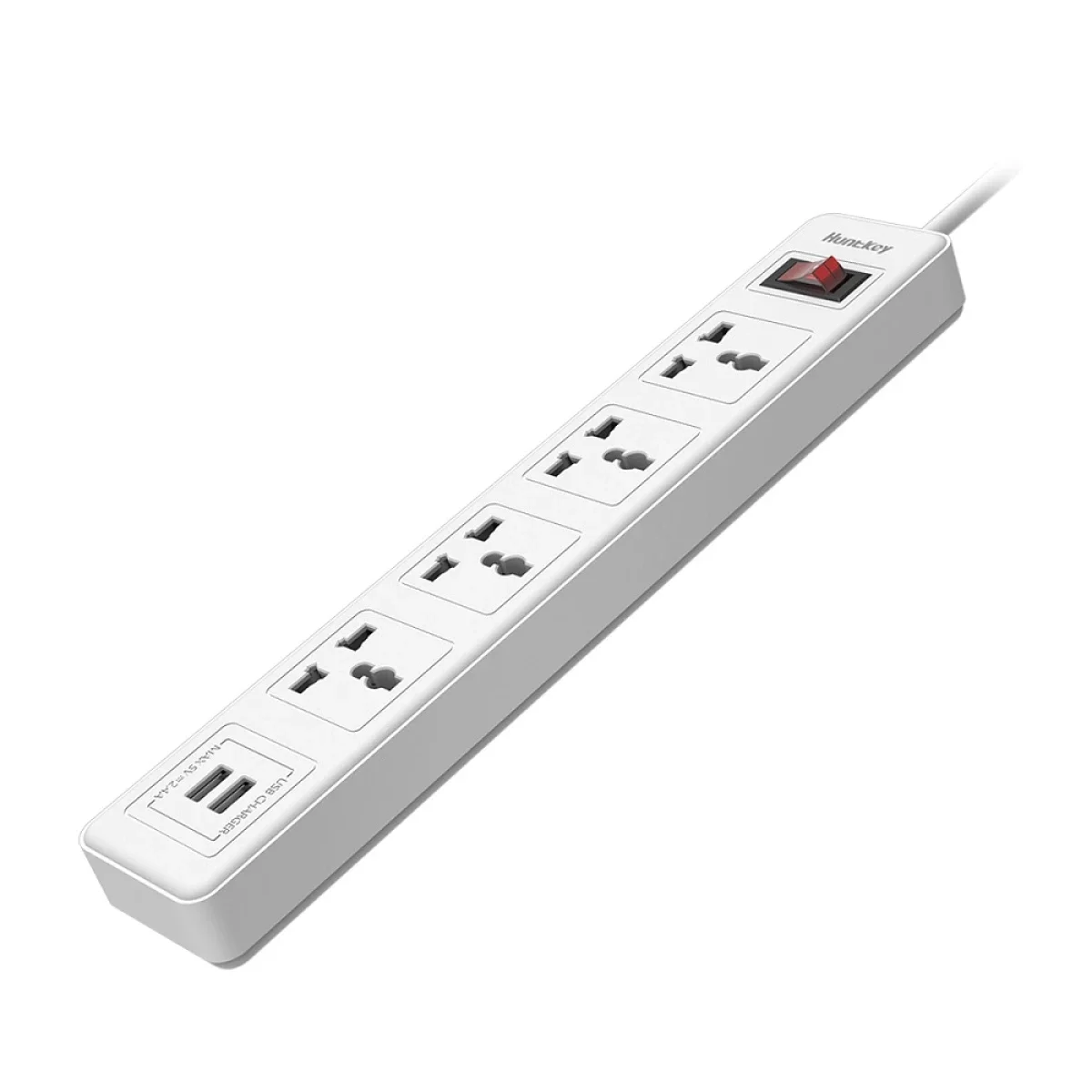 مشترك كهربائي Huntkey SSZ507 بأربع مقابس ومنفذي USB