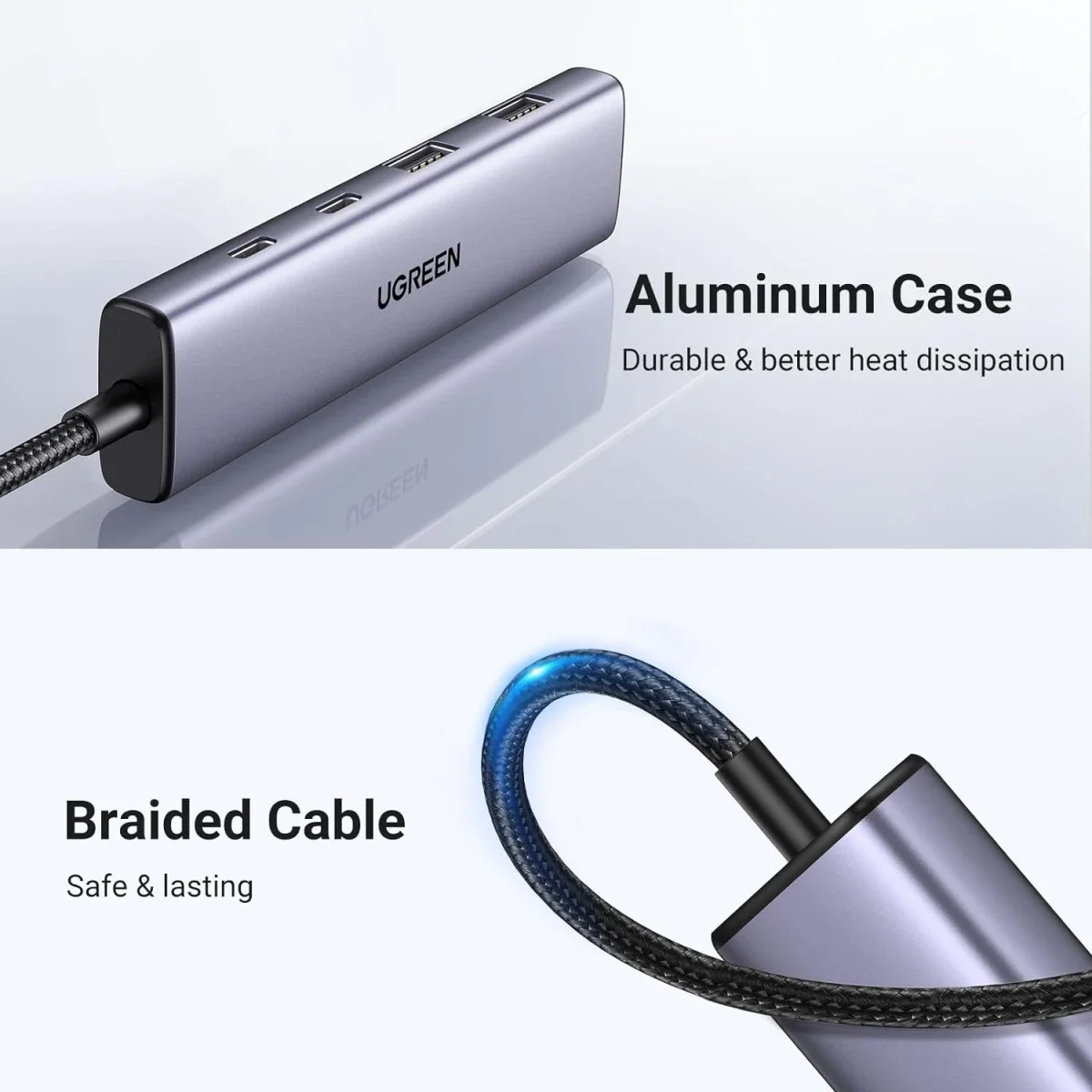 موزع Ugreen USB-C بأربعة منافذ مع منفذي USB-C ومنفذي USB-A 3.0 - Thumbnail 5