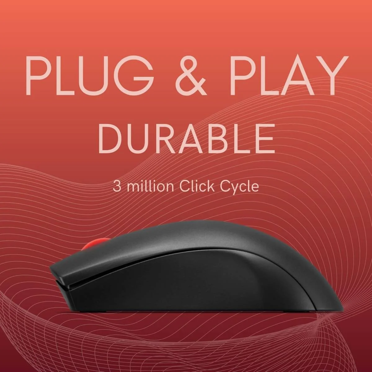 ماوس Lenovo 150 لاسلكي صغير بمستشعر بصري 1K DPI واتصال 2.4GHz USB نانو ومدى 10 م و3 أزرار مريح - Image 4