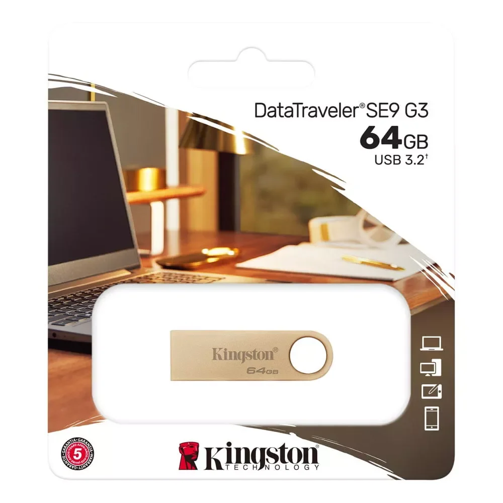 فلاش ميموري Kingston DataTraveler SE9 G3 سعة 64GB USB 3.2 (DTSE9G3/64GB) - Image 2