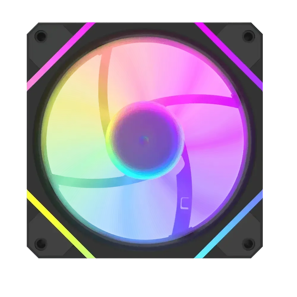 مراوح تبريد DarkFlash ARGB ثلاثية مع ريموت واضاءة - أسود - Image 3