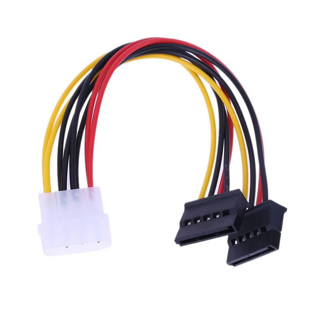 كيبل تقسيم طاقة IDE Molex إلى 2 SATA بشكل Y