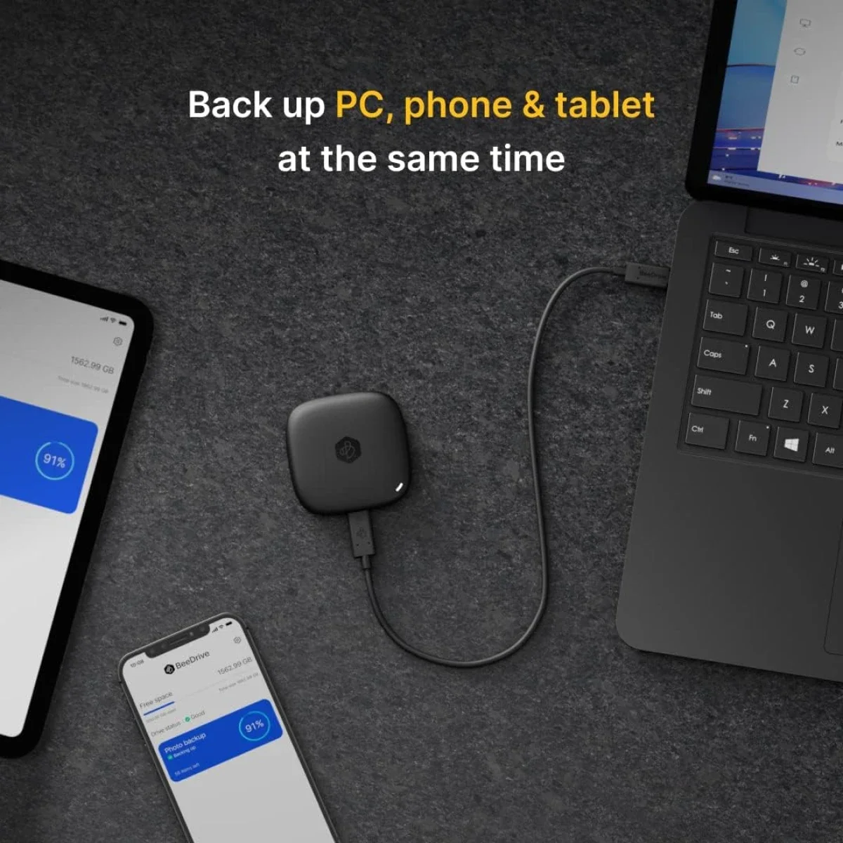 Synology BeeDrive 2TB Pocket External SSD USB-C USB 3.2 Gen 2 Up to 1050MB/s Black - Image 6
