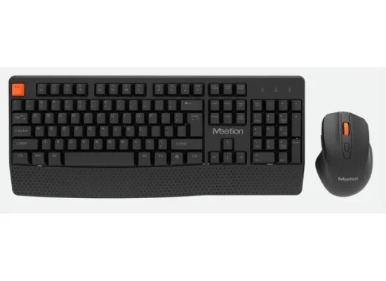 Meetion MT-WK4130 Wireless Ergonomic Keyboard with Wrist Rest and Silent Keys - Black - Image 2