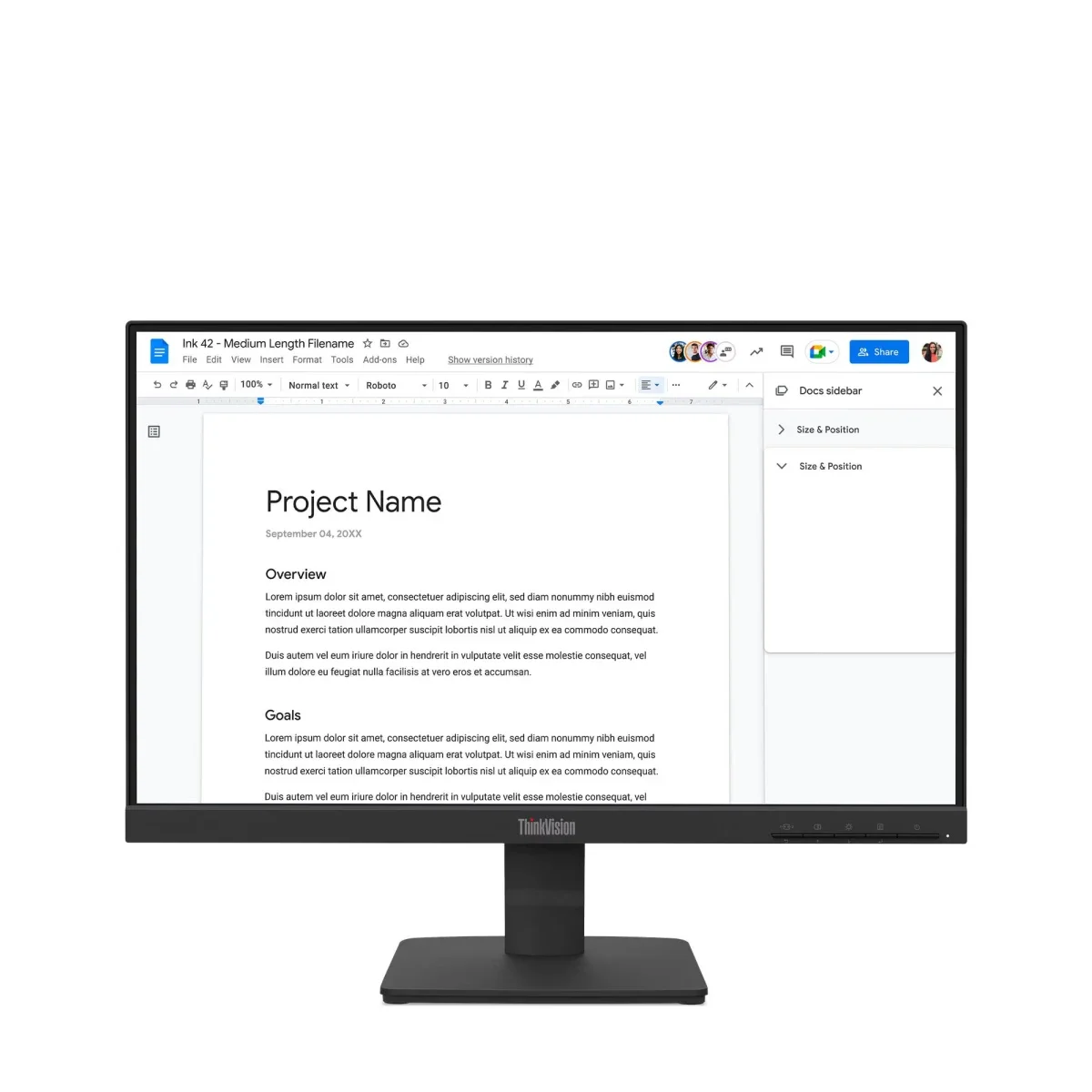 شاشة Lenovo ThinkVision S22-4e مقاس 21.5 إنش Full HD IPS، 100 هرتز، 4 مللي ثانية