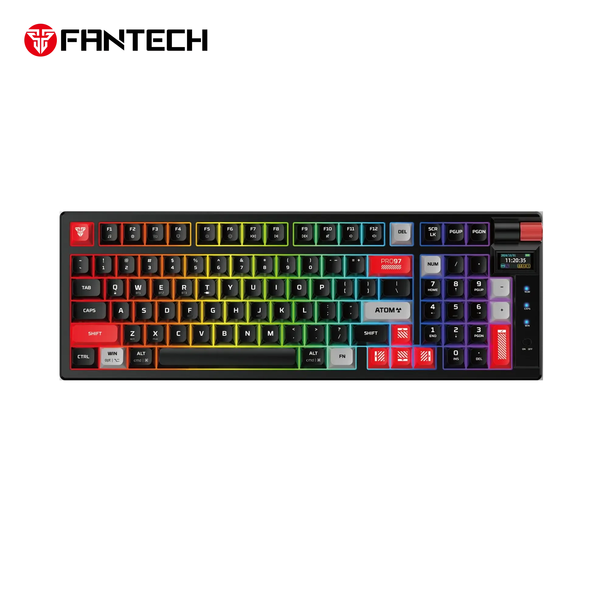 كيبورد ألعاب ميكانيكي لاسلكي Fantech MK918 PRO97 - أسود - Image 2